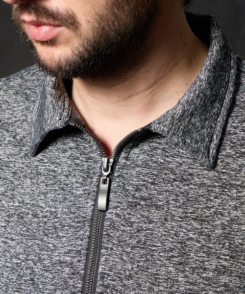 HIDEAWAYS NICOLE（ハイダウェイニコル）の「メランジ裏起毛　ハーフジップポロ（ポロシャツ・メンズ・ホワイト×ブラック/ブルー/ブラック×ホワイト・X-LARGE/LARGE/MEDIUM）」の15枚目の写真