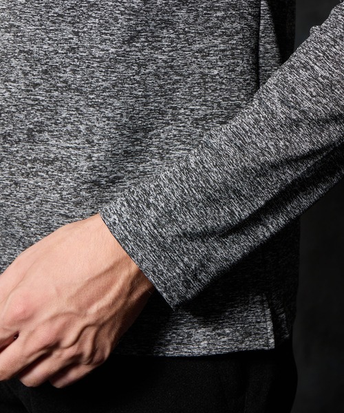 HIDEAWAYS NICOLE（ハイダウェイニコル）の「メランジ裏起毛　ハーフジップポロ（ポロシャツ・メンズ・ホワイト×ブラック/ブルー/ブラック×ホワイト・X-LARGE/LARGE/MEDIUM）」の18枚目の写真