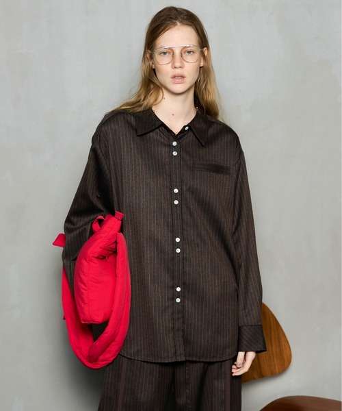 れ*ど様 完売品　メゾンスペシャル ニット　シャツ　ブラウン　02 MAISON SPECIAL｜2way Shirt Knit Docking Tops | Rakuten Fashion