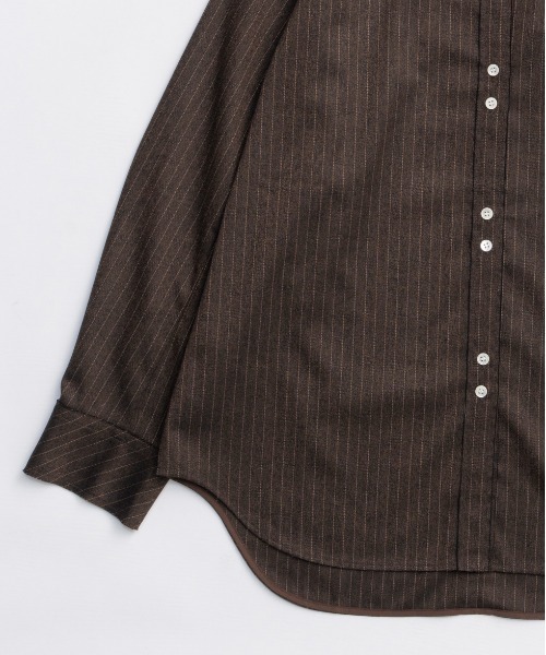 MAISON SPECIAL(メゾンスペシャル)の「Saxony Shirt / サキソニーシャツ(シャツ/ブラウス・レディース・オフホワイト/グレー/ブラウン・FREE)」の14枚目の写真