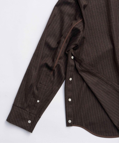 MAISON SPECIAL(メゾンスペシャル)の「Saxony Shirt / サキソニーシャツ(シャツ/ブラウス・レディース・オフホワイト/グレー/ブラウン・FREE)」の16枚目の写真