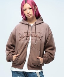 THRASHER (スラッシャー) 裏起毛 グラデーション ロゴ ジップ パーカー メンズ レディース ダブルジッパー