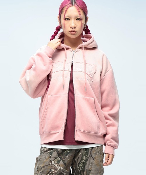 THRASHER(スラッシャー)の「THRASHER (スラッシャー) 裏起毛 グラデーション ロゴ ジップ パーカー メンズ レディース ダブルジッパー(パーカー・メンズ・ブラック/ブラウン/ピンク・L/M/LL)」の3枚目の写真