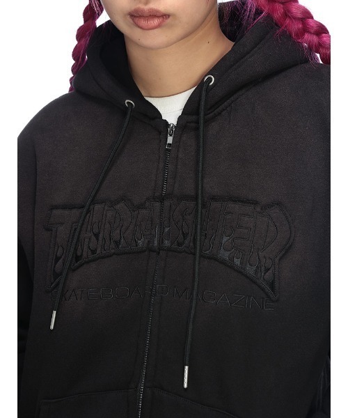 THRASHER(スラッシャー)の「THRASHER (スラッシャー) 裏起毛 グラデーション ロゴ ジップ パーカー メンズ レディース ダブルジッパー(パーカー・メンズ・ブラック/ブラウン/ピンク・L/M/LL)」の9枚目の写真