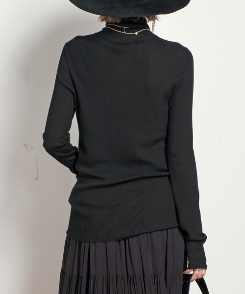 ウールシアーリブタートルネックプルオーバー（ニット/セーター