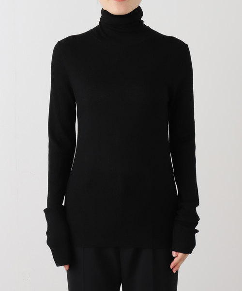 EVERYDAY I LIKE.（エヴリディアイライク）の「*ウールシアーリブタートルネックプルオーバー（ニット/セーター・レディース・ブラック・FREE）」の12枚目の写真