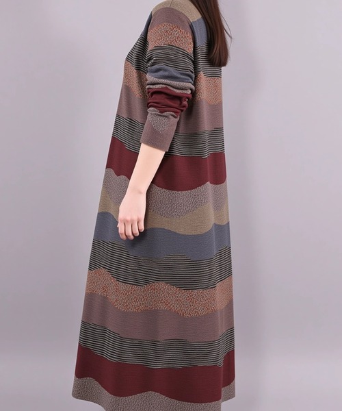 cammie(キャミー)の「パッチワークロングワンピース(ワンピース・レディース・ワイン/ブラウン・L/M)」の10枚目の写真