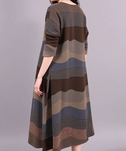 cammie(キャミー)の「パッチワークロングワンピース(ワンピース・レディース・ワイン/ブラウン・L/M)」の7枚目の写真