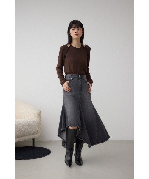 AZUL by moussy（アズールバイマウジー）の「AZUL DENIM イレヘムデニムスカート（デニムスカート・レディース・ブルー/ライトブラック・MEDIUM/SMALL）」の15枚目の写真