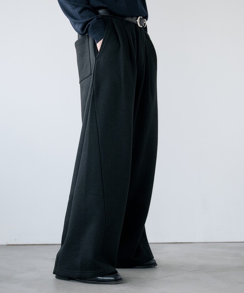 Adoon plain(アドーンプレーン)の「2-Tuck Wide Curve Sweat Pants / 2タックワイドカーブスウェットパンツ(その他パンツ・メンズ・ライトグレー/ブラック・SMALL/MEDIUM/LARGE)」の20枚目の写真