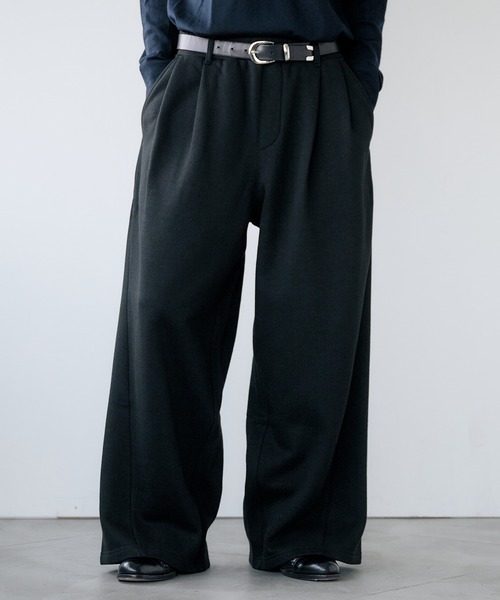 Adoon plain(アドーンプレーン)の「2-Tuck Wide Curve Sweat Pants / 2タックワイドカーブスウェットパンツ(その他パンツ・メンズ・ライトグレー/ブラック・SMALL/MEDIUM/LARGE)」の21枚目の写真