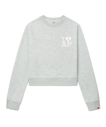 BIG HEART BACK PRINT CROP SWEAT SHIRT