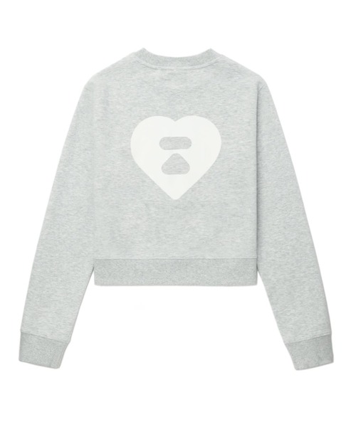 A BATHING APE（アベイシングエイプ）の「BIG HEART BACK PRINT CROP SWEAT SHIRT（スウェット・レディース・ネイビー/レッド/グレー・X-SMALL/SMALL）」の4枚目の写真