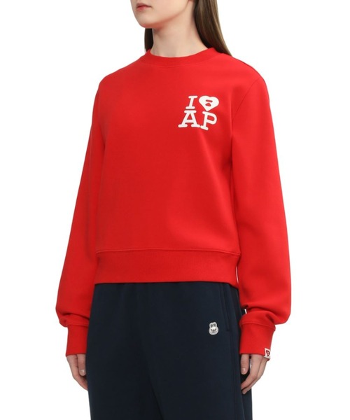 A BATHING APE（アベイシングエイプ）の「BIG HEART BACK PRINT CROP SWEAT SHIRT（スウェット・レディース・ネイビー/レッド/グレー・X-SMALL/SMALL）」の9枚目の写真