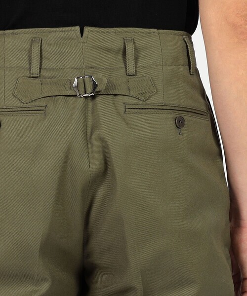 BERNARD ZINS（ベルナルドザンス）の「BERNARD ZINS SPENDER コットン シンチバック ワイドトラウザーズ（スラックス・メンズ・カーキ/ブルー・38/40）」の8枚目の写真