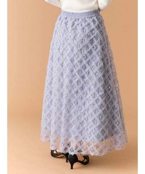 LILY BROWN(リリーブラウン)の「クロスチュールボリュームスカート(スカート・レディース・チェック/ブルー/アイボリー・0/1)」の8枚目の写真