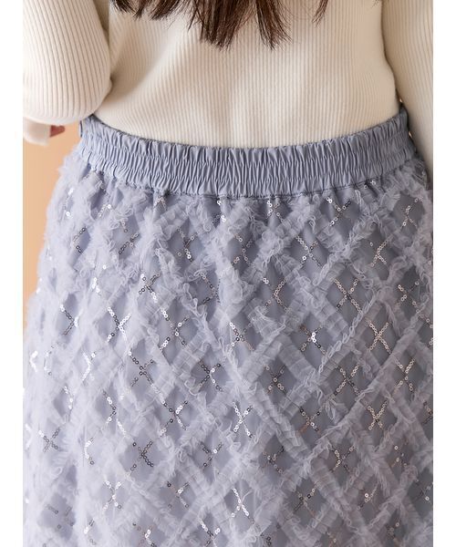 LILY BROWN(リリーブラウン)の「クロスチュールボリュームスカート(スカート・レディース・チェック/ブルー/アイボリー・0/1)」の12枚目の写真