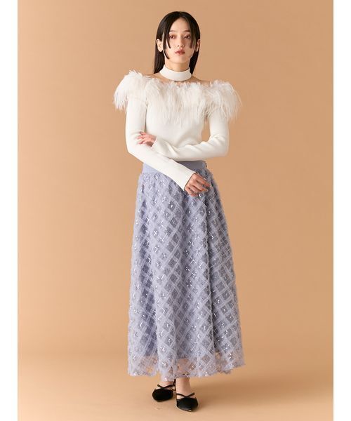 LILY BROWN(リリーブラウン)の「クロスチュールボリュームスカート(スカート・レディース・チェック/ブルー/アイボリー・0/1)」の14枚目の写真