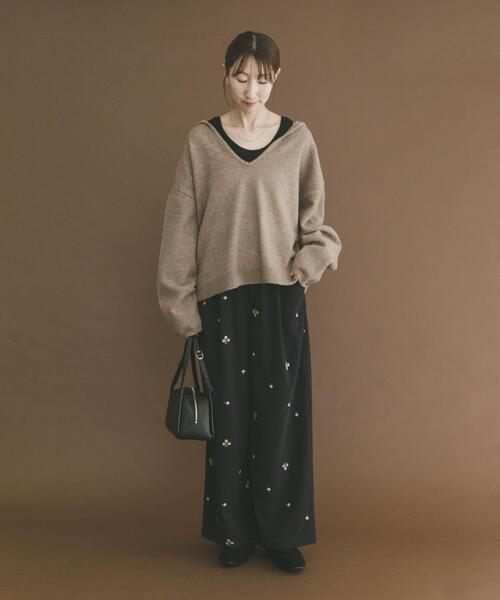 ITEMS URBANRESEARCH(アイテムズ アーバンリサーチ)の「スキッパーフードニット(ニット/セーター・レディース・ベージュ/ブルー/チャコールグレー・FREE)」の12枚目の写真