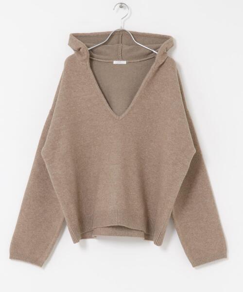 ITEMS URBANRESEARCH(アイテムズ アーバンリサーチ)の「スキッパーフードニット(ニット/セーター・レディース・ベージュ/ブルー/チャコールグレー・FREE)」の14枚目の写真