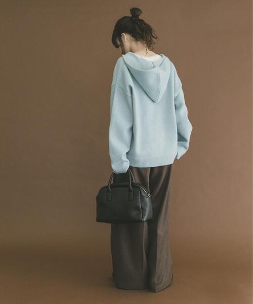 ITEMS URBANRESEARCH(アイテムズ アーバンリサーチ)の「スキッパーフードニット(ニット/セーター・レディース・ベージュ/ブルー/チャコールグレー・FREE)」の20枚目の写真