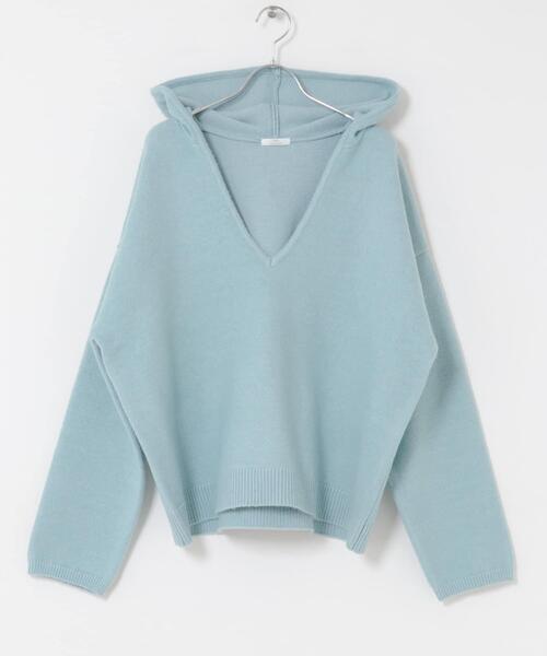 ITEMS URBANRESEARCH(アイテムズ アーバンリサーチ)の「スキッパーフードニット(ニット/セーター・レディース・ベージュ/ブルー/チャコールグレー・FREE)」の21枚目の写真