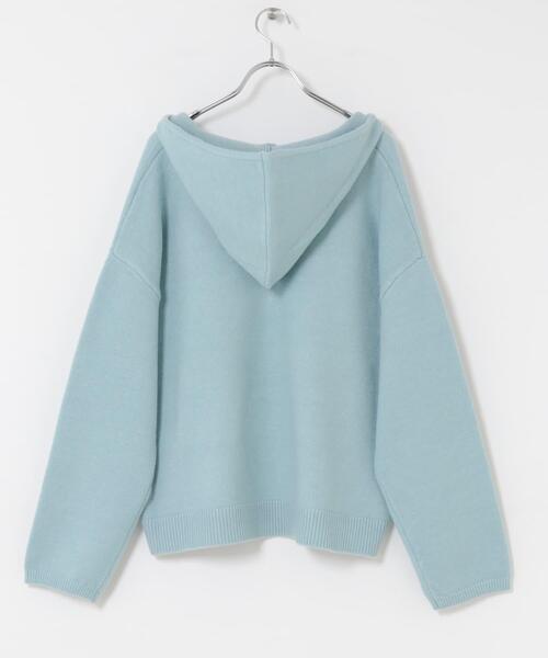 ITEMS URBANRESEARCH（アイテムズ アーバンリサーチ）の「スキッパーフードニット（ニット/セーター・レディース・ベージュ/ブルー/チャコールグレー・FREE）」の22枚目の写真