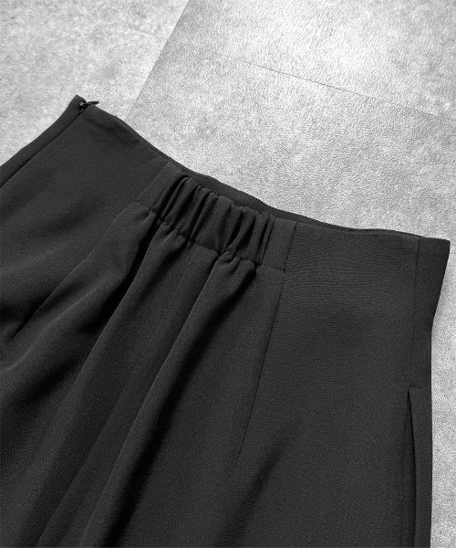 LVEU.(ラブユ.)の「【LVEU.】ハイウエストチュールタックパンツ / ボトムス パンツ スラックス チュール ワイドパンツ 切替 タック ストレート モード ブラック フリーサイズ(その他パンツ・レディース・ブラック・FREE)」の11枚目の写真