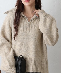アルパカタッチハーフZIPプルオーバー