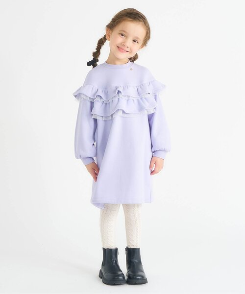 apres les cours（アプレレクール）の「【ジュニア対応】ハートケーブルタイツ（タイツ/ストッキング・キッズ・アイボリー/レッド・90/100/110/120/140）」の3枚目の写真