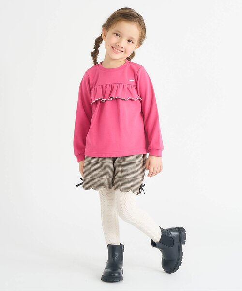 apres les cours（アプレレクール）の「【ジュニア対応】ハートケーブルタイツ（タイツ/ストッキング・キッズ・アイボリー/レッド・90/100/110/120/140）」の4枚目の写真