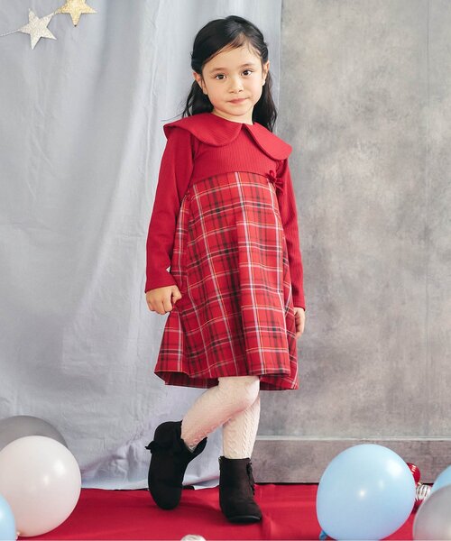 apres les cours（アプレレクール）の「【ジュニア対応】ハートケーブルタイツ（タイツ/ストッキング・キッズ・アイボリー/レッド・90/100/110/120/140）」の5枚目の写真