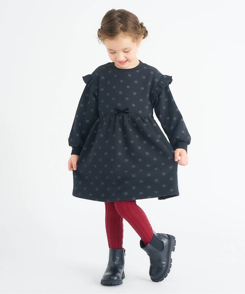 apres les cours（アプレレクール）の「【ジュニア対応】ハートケーブルタイツ（タイツ/ストッキング・キッズ・アイボリー/レッド・90/100/110/120/140）」の7枚目の写真