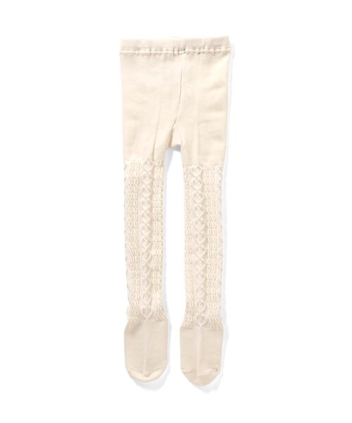 apres les cours（アプレレクール）の「【ジュニア対応】ハートケーブルタイツ（タイツ/ストッキング・キッズ・アイボリー/レッド・90/100/110/120/140）」の11枚目の写真