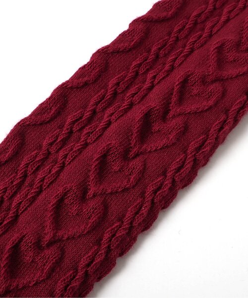 apres les cours（アプレレクール）の「【ジュニア対応】ハートケーブルタイツ（タイツ/ストッキング・キッズ・アイボリー/レッド・90/100/110/120/140）」の15枚目の写真