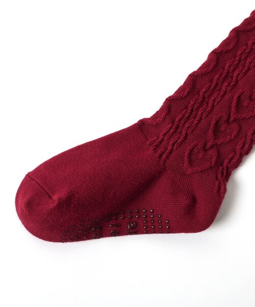 apres les cours（アプレレクール）の「【ジュニア対応】ハートケーブルタイツ（タイツ/ストッキング・キッズ・アイボリー/レッド・90/100/110/120/140）」の16枚目の写真