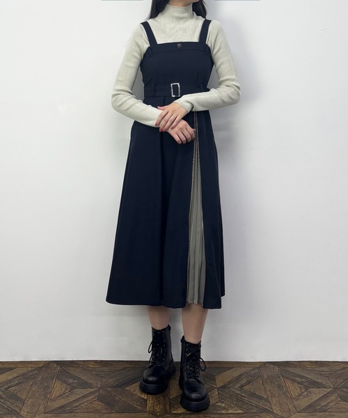 NICOLE CLUB（ニコル　クラブ）の「ハイネックリブニット（Tシャツ/カットソー・レディース・オフホワイト/チャコール・FREE）」の3枚目の写真