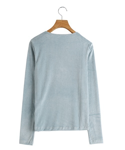 BASERANGE（ベースレンジ）の「BASERANGE / ベースレンジ：【レディース】OMO LONG SLEEVE TEE：TTOL-VE-WI25[ANN]（Tシャツ/カットソー・レディース・グレー系その他・S）」の2枚目の写真