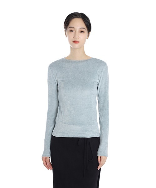 BASERANGE（ベースレンジ）の「BASERANGE / ベースレンジ：【レディース】OMO LONG SLEEVE TEE：TTOL-VE-WI25[ANN]（Tシャツ/カットソー・レディース・グレー系その他・S）」の5枚目の写真