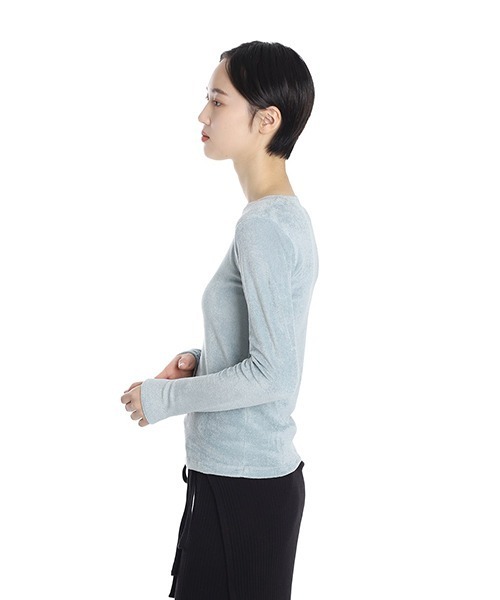 BASERANGE（ベースレンジ）の「BASERANGE / ベースレンジ：【レディース】OMO LONG SLEEVE TEE：TTOL-VE-WI25[ANN]（Tシャツ/カットソー・レディース・グレー系その他・S）」の6枚目の写真