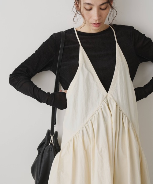 Libra Cue（リブラ キュー）の「シアー切り替えカットソー（Tシャツ/カットソー・レディース・ブラック/チャコールグレー/オフホワイト・FREE）」の2枚目の写真