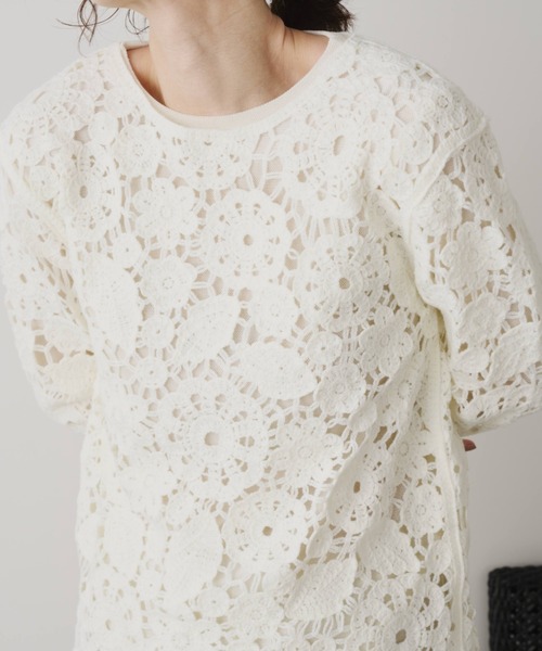 Libra Cue（リブラ キュー）の「シアー切り替えカットソー（Tシャツ/カットソー・レディース・ブラック/チャコールグレー/オフホワイト・FREE）」の10枚目の写真