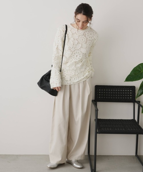 Libra Cue（リブラ キュー）の「シアー切り替えカットソー（Tシャツ/カットソー・レディース・ブラック/チャコールグレー/オフホワイト・FREE）」の11枚目の写真