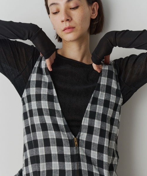Libra Cue(リブラ キュー)の「シアー切り替えカットソー(Tシャツ/カットソー・レディース・ブラック/チャコールグレー/オフホワイト・FREE)」の19枚目の写真