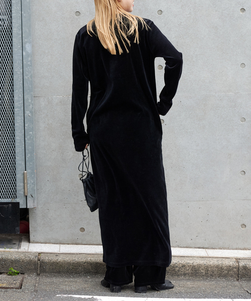 コットンベロアスナップロングワンピース（ワンピース）｜OUTDOOR