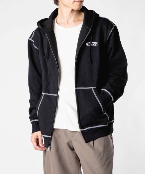 HUF(ハフ)の「HUF STRETCH F/Z HOODIE ハフ ストレッチフルジップ パーカー(パーカー・メンズ・ホワイト系1/ブラック・SMALL/MEDIUM/LARGE/X-LARGE/XX-LARGE)」の1枚目の写真