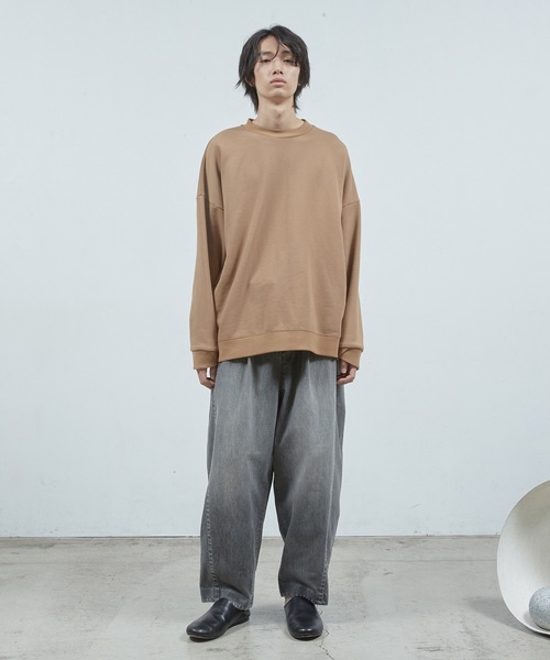 Dulcamara(ドゥルカマラ)の「ラップリブワイドSWトレ ーナー(スウェット・メンズ・黄土色系/ブラック/グリーン・0/1)」の4枚目の写真