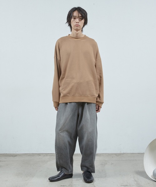 Dulcamara(ドゥルカマラ)の「ラップリブワイドSWトレ ーナー(スウェット・メンズ・黄土色系/ブラック/グリーン・0/1)」の5枚目の写真