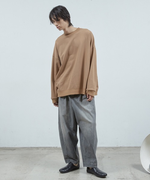 Dulcamara(ドゥルカマラ)の「ラップリブワイドSWトレ ーナー(スウェット・メンズ・黄土色系/ブラック/グリーン・0/1)」の6枚目の写真