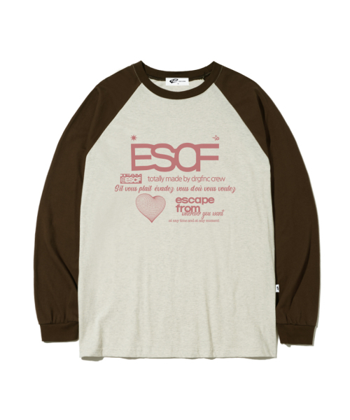 ESCAPEFROM(エスケープフロム)の「ブリックハートクルーコレクションプリントロングスリーブブラウン(Tシャツ/カットソー・レディース・その他・MEDIUM/LARGE/SMALL)」の1枚目の写真